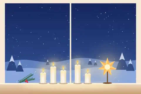Kerzen am Fensterbrett
