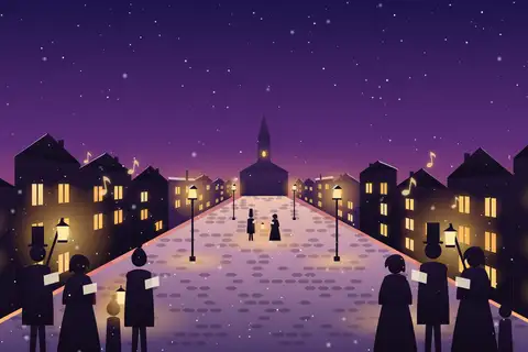 Weihnachtssänger in der Gasse