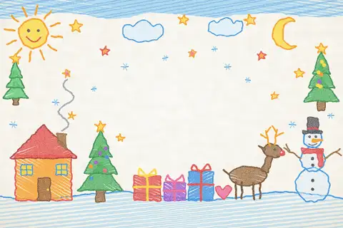 Weihnachtliches Wachsmalbild