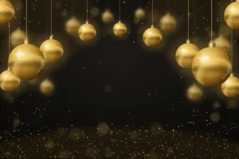 Goldkugeln auf Schwarz