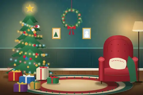 Weihnachtliches Wohnzimmer