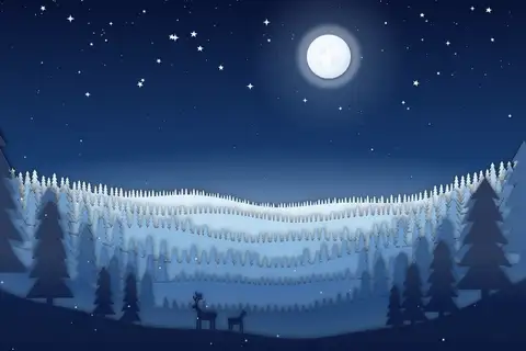 Scherenschnitt-Winterwald