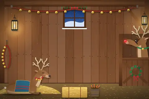 Rentierstall bei Nacht