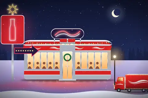 Retro-Diner im Schnee