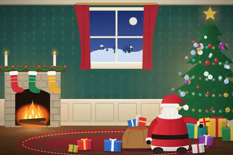 Weihnachtsmann am Baum