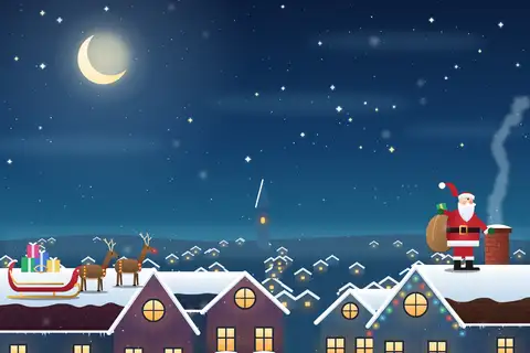 Weihnachtsmann auf den Dächern