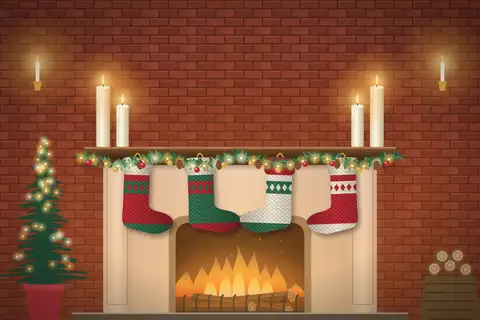 Strümpfe am Kamin