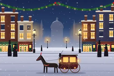 Viktorianische Weihnachtsstraße
