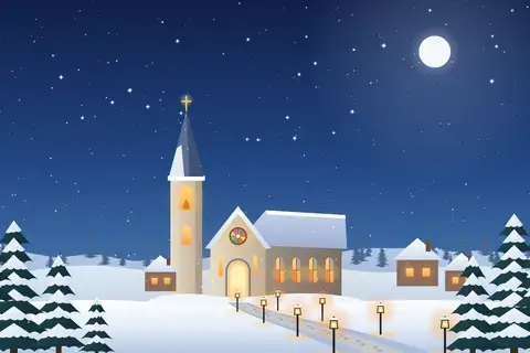Dorfkirche im Schnee