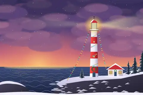Leuchtturm im Winter